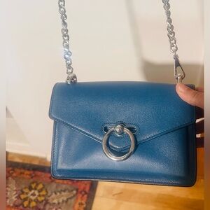 Rebecca Minkoff Blue Crossbody Bag with Silver Chain